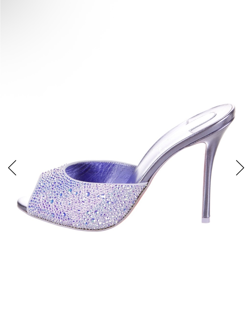 Christian Louboutin Lavender Crystal Open-Toe Stiletto Mule